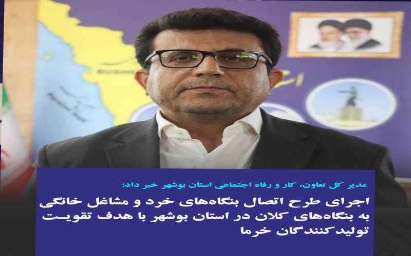 اجرای طرح اتصال بنگاه‌های خرد و مشاغل خانگی به بنگاه‌های کلان در استان بوشهر با هدف تقویت تولیدکنندگان خرما
